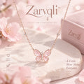 Zarvqli™ Pink Crystal Butterfly Pendant Necklace view 1