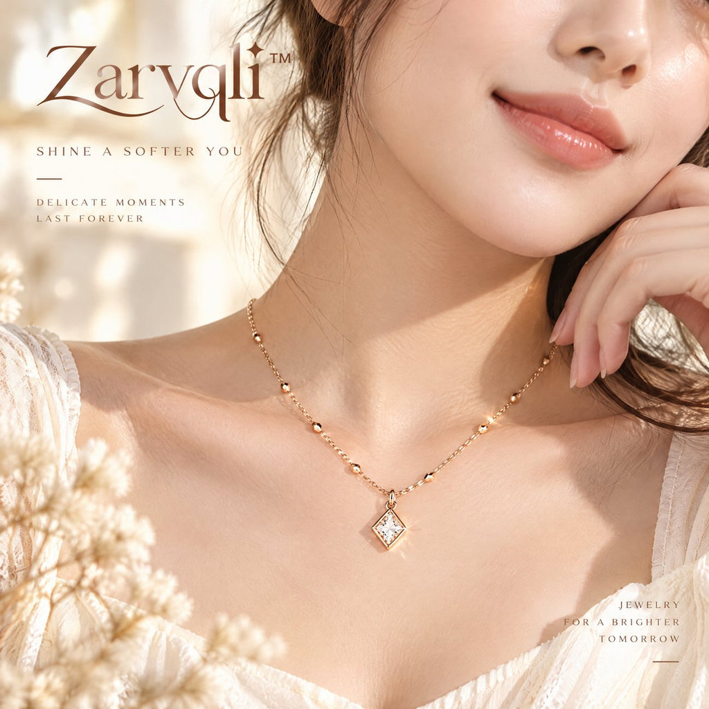 Zarvqli™ Rose Gold-Tone Beaded Crystal Pendant Necklace view 4