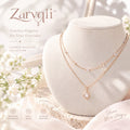 Zarvqli™ Rose Gold-Tone Double-Layer Crystal Necklace view 1
