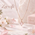 Zarvqli™ Rose Gold-Tone Pink Geometric Crystal Necklace view 1